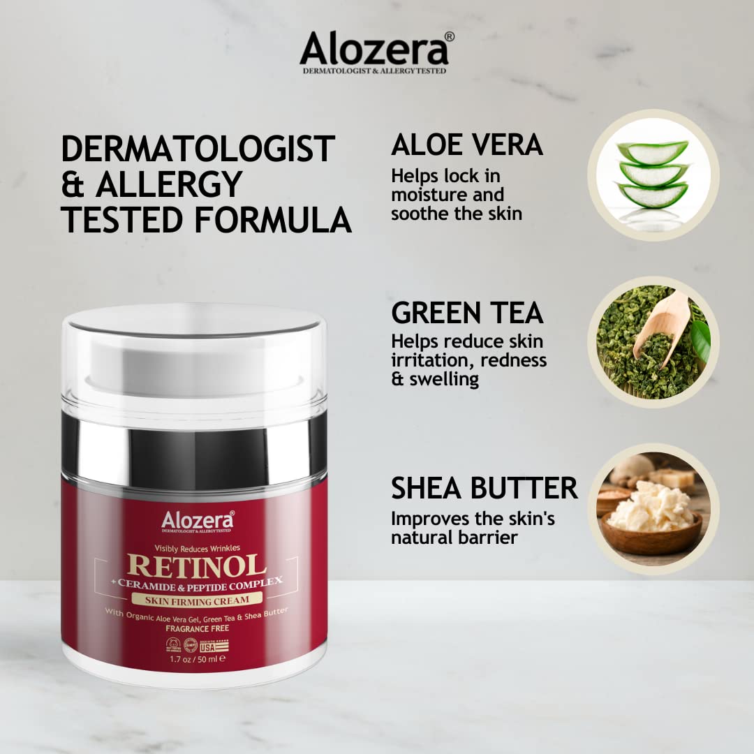 Crema reafirmante facial con retinol