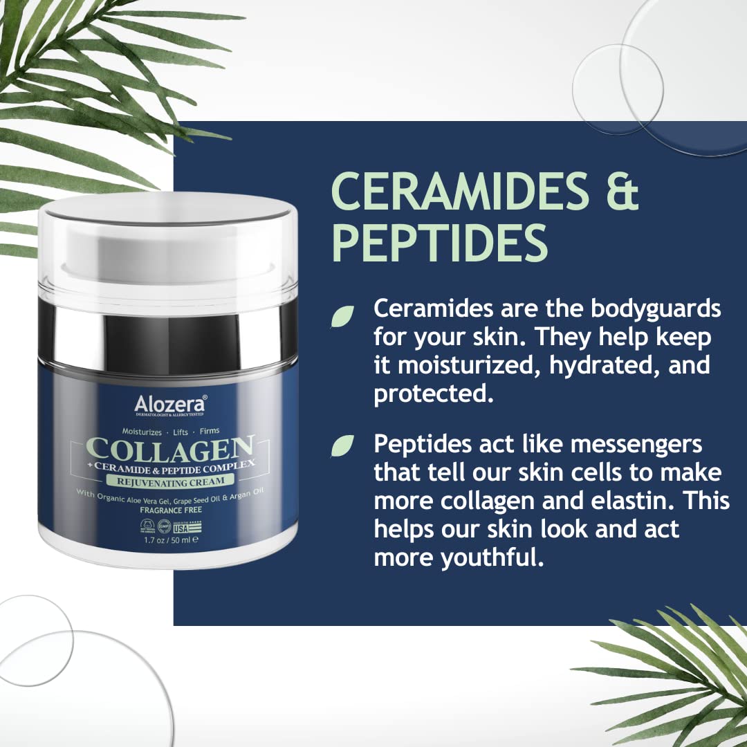 Crema facial rejuvenecedora de colágeno