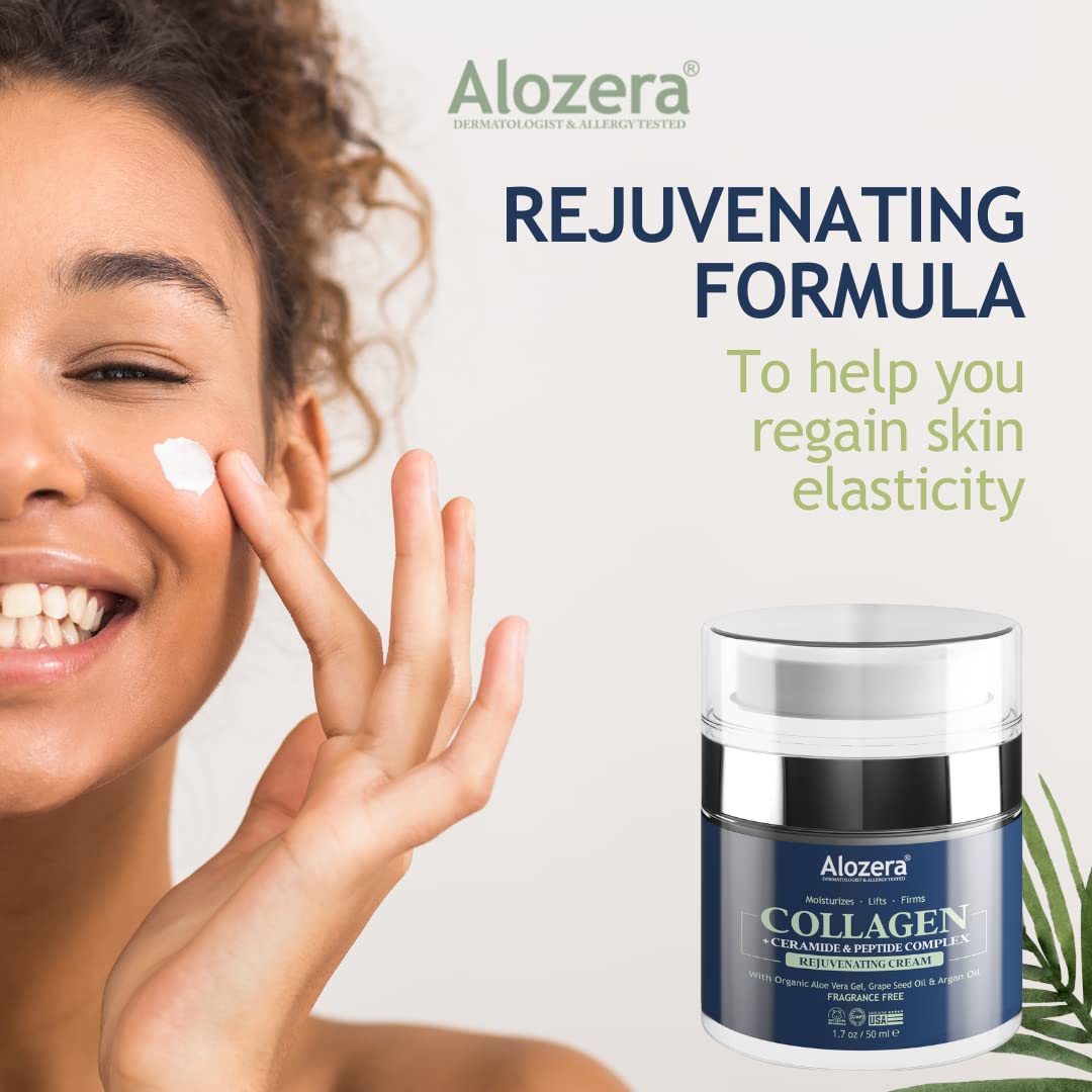 Crema facial rejuvenecedora de colágeno