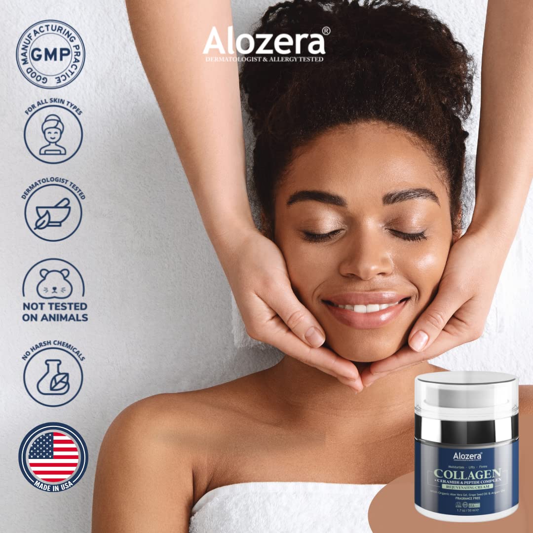 Crema facial rejuvenecedora de colágeno