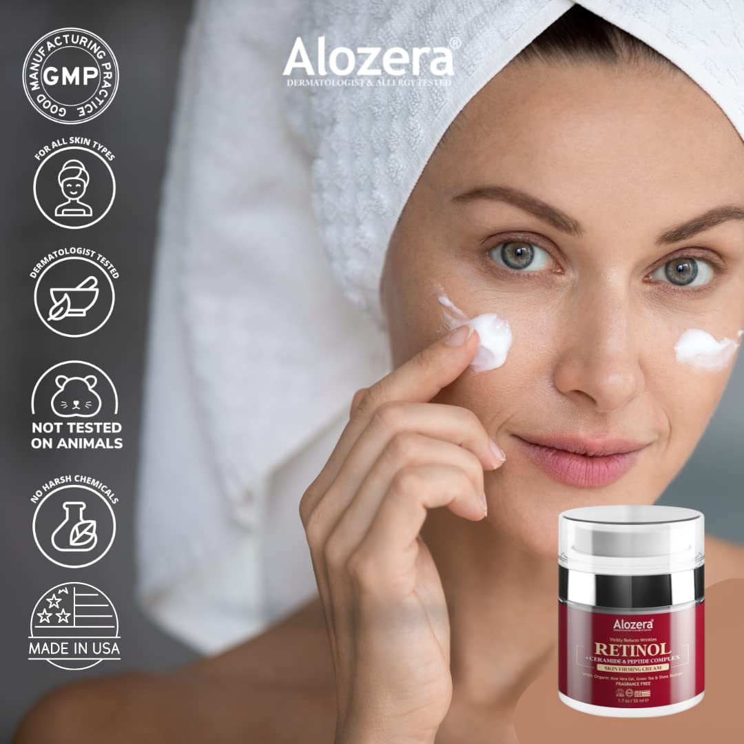 Crema reafirmante facial con retinol