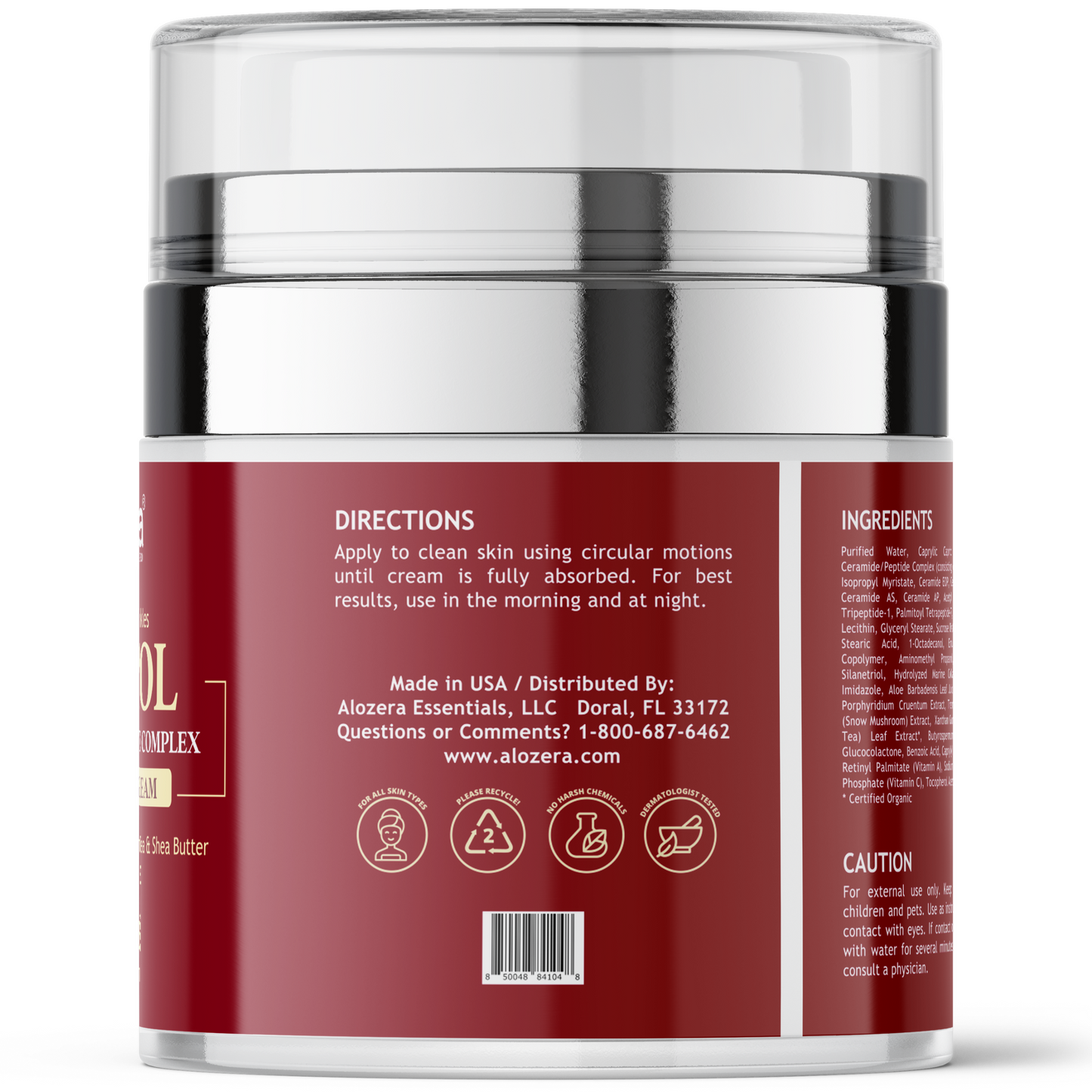 Crema reafirmante facial con retinol