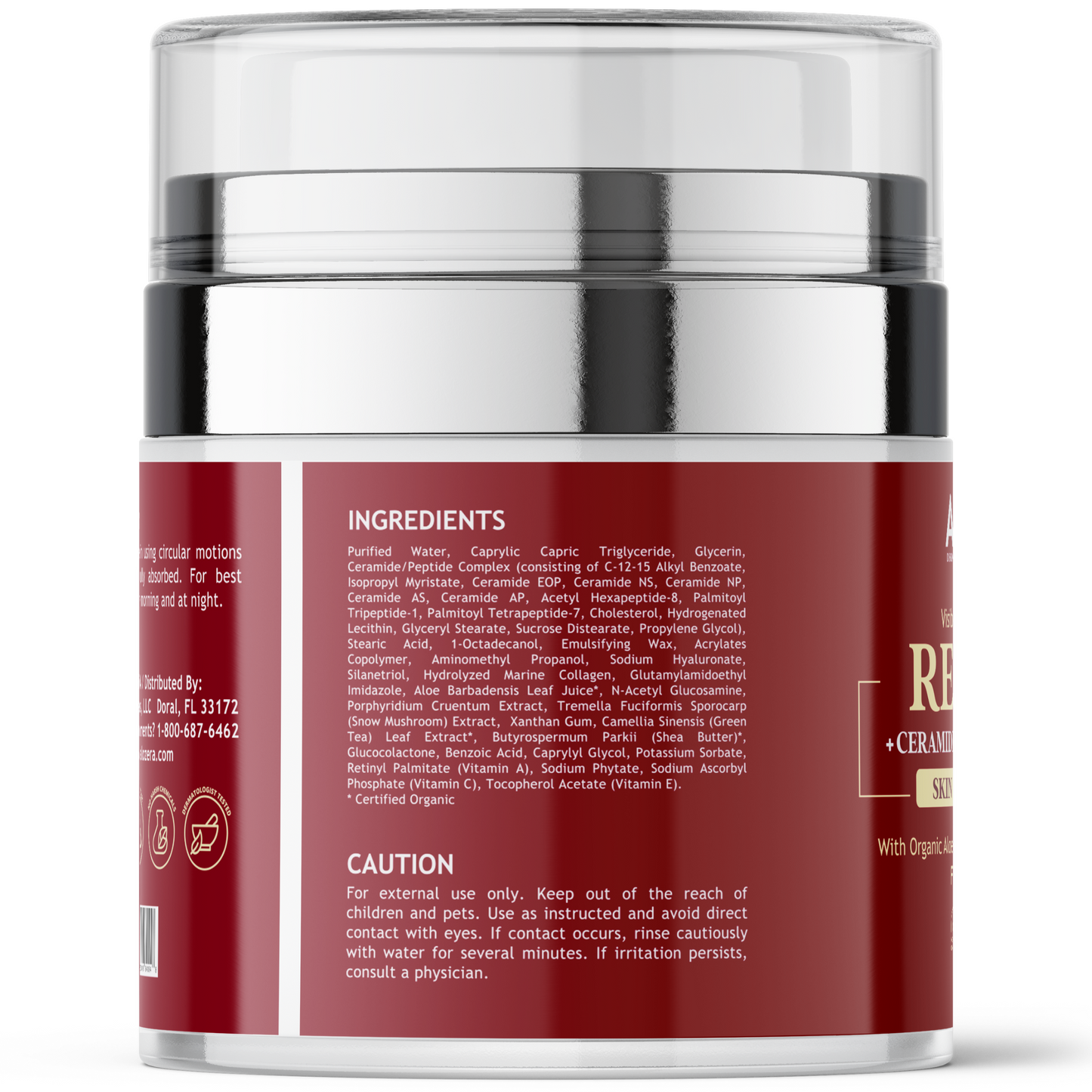 Crema reafirmante facial con retinol