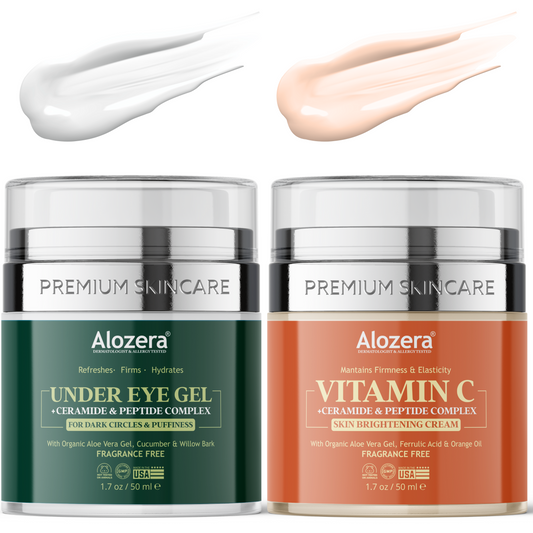 Under Eye Anti-Aging Bundle: Under Eye Gel + Vitamin C Moisturizer