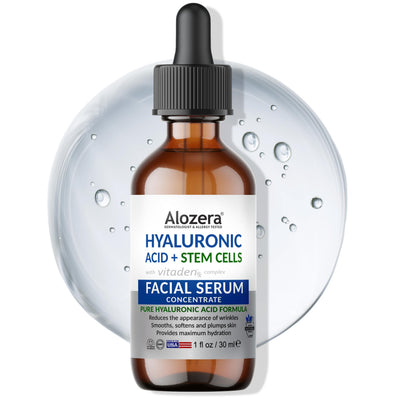 Hyaluronic Acid Serum for Face with Stem Cells, Deep Hydrating & Plumping