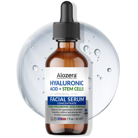 Hyaluronic Acid Serum for Face with Stem Cells, Deep Hydrating & Plumping