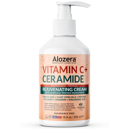 Alozera Rejuvenating Brightening Body Lotion Vitamin C + Ceramides, 16.9 oz