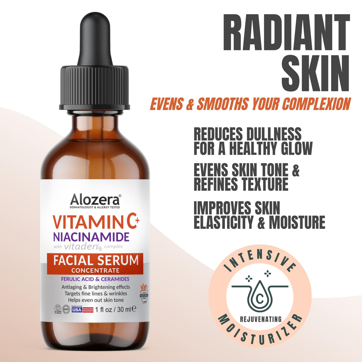 Vitamin C Facial Serum with Niacinamide & Ferulic Acid, Visible Brightening
