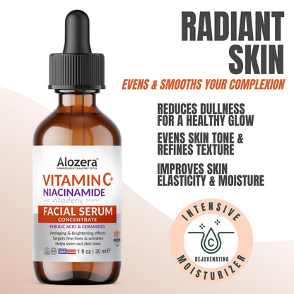 Vitamin C Facial Serum with Niacinamide & Ferulic Acid, Visible Brightening