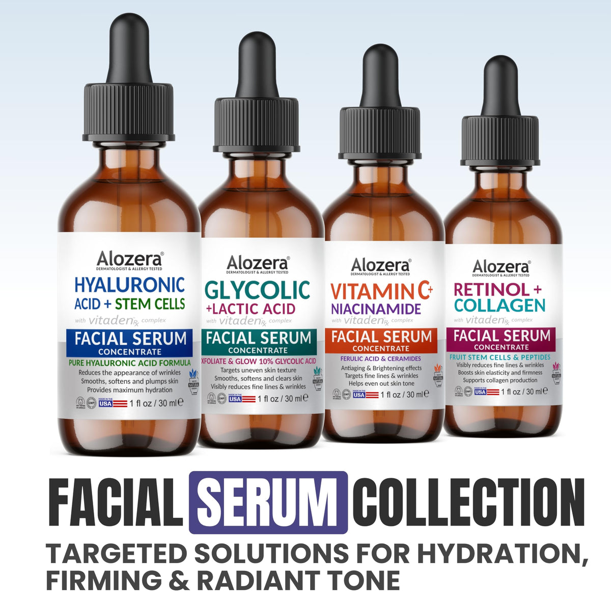 Hyaluronic Acid Serum for Face with Stem Cells, Deep Hydrating & Plumping