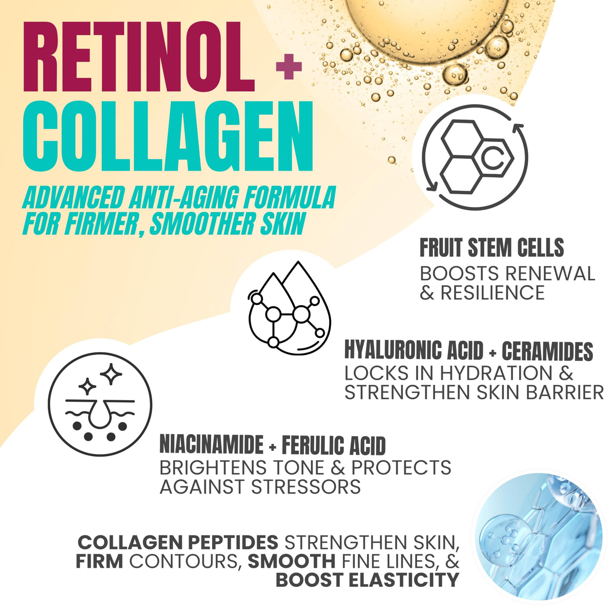 Anti-Aging Face Serum Collagen Retinol Peptide + VitadenRx Complex