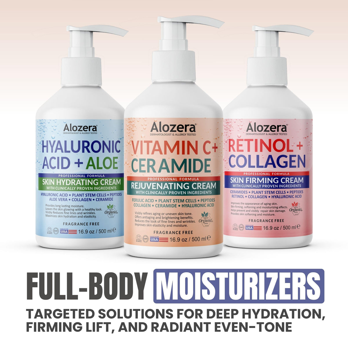 Alozera Rejuvenating Brightening Body Lotion Vitamin C + Ceramides, 16.9 oz