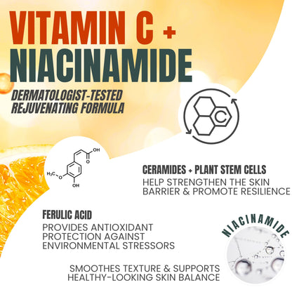 Vitamin C Facial Serum with Niacinamide & Ferulic Acid, Visible Brightening