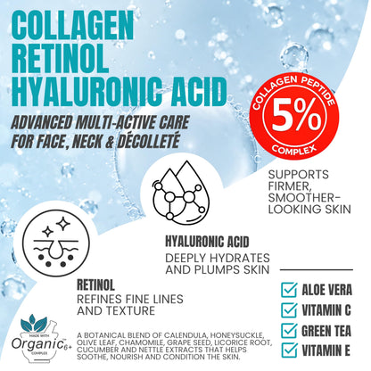Anti-Aging Face Cream Collagen Peptide Complex + Retinol & Hyaluronic Acid